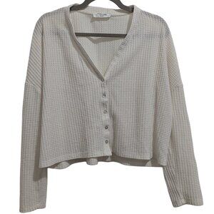 Double Zero White Cropped Cardigan